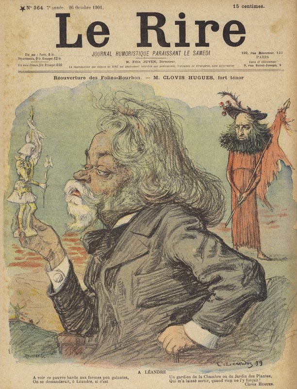 Clovis Hughes, ilustracja do Le Rire autorstwa Charles Leandre