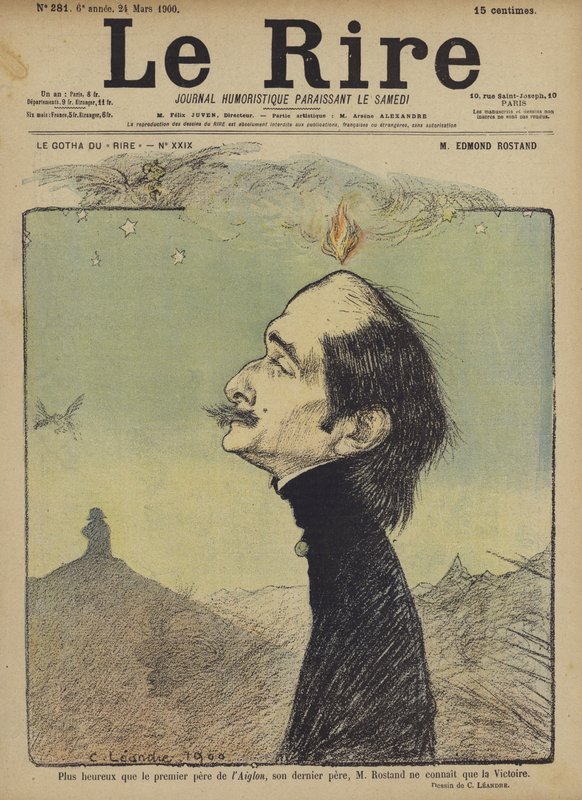 Edmond Rostand, ilustracja do Le Rire autorstwa Charles Leandre