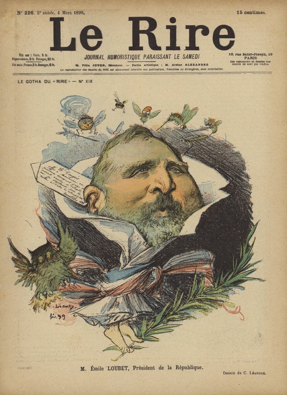 Emile Loubet, ilustracja do Le Rire autorstwa Charles Leandre