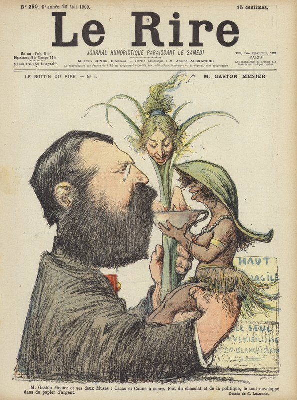 Gaston Menier, ilustracja do Le Rire autorstwa Charles Leandre