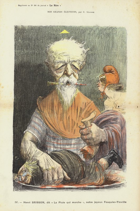 Henri Brisson, francuski polityk, ilustracja do Le Rire autorstwa Charles Leandre