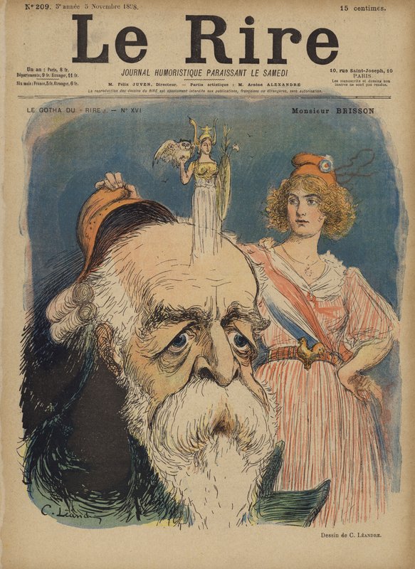 Henri Brisson, ilustracja do Le Rire autorstwa Charles Leandre