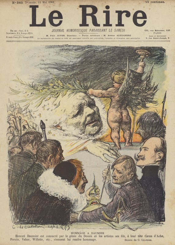 Hołd dla Honore Daumier, ilustracja do Le Rire autorstwa Charles Leandre