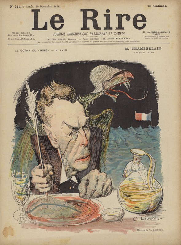 Joseph Chamberlain, ilustracja do Le Rire autorstwa Charles Leandre