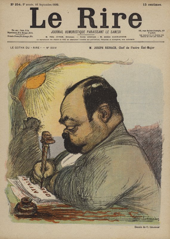 Joseph Reinach, ilustracja do Le Rire autorstwa Charles Leandre