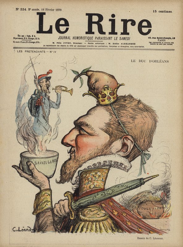 Książę Orleanu, ilustracja do Le Rire autorstwa Charles Leandre
