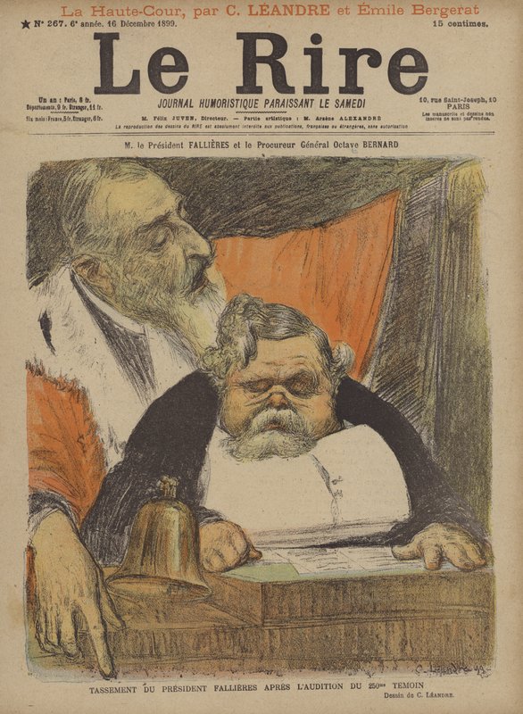 M Prezydent Fallieres i prokurator generalny Octave Bernard, ilustracja do Le Rire autorstwa Charles Leandre