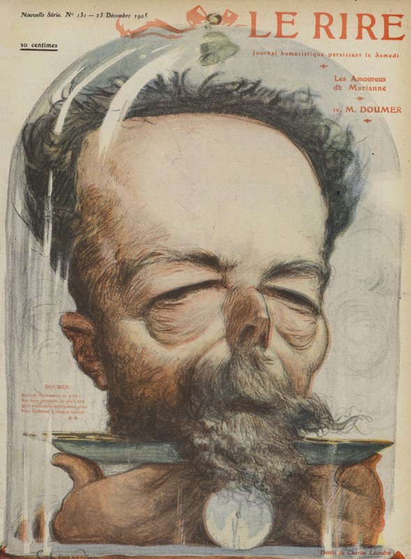 Paul Doumer, francuski polityk. Ilustracja do Le Rire autorstwa Charles Leandre