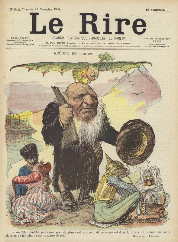 Paul Kruger, ilustracja do Le Rire autorstwa Charles Leandre