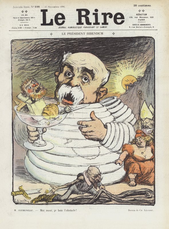 Rajd Prezydenta. Ilustracja do Le Rire autorstwa Charles Leandre