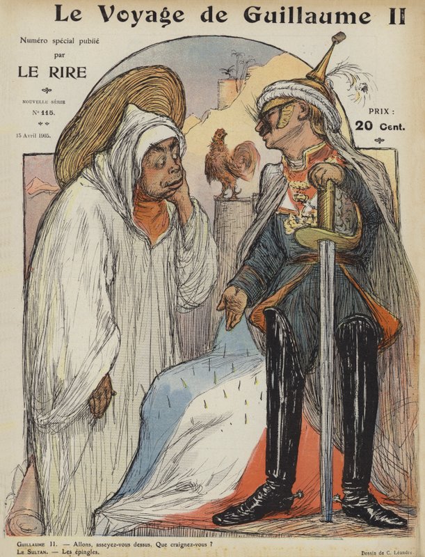 Podróż Wilhelma II. Ilustracja do Le Rire autorstwa Charles Leandre