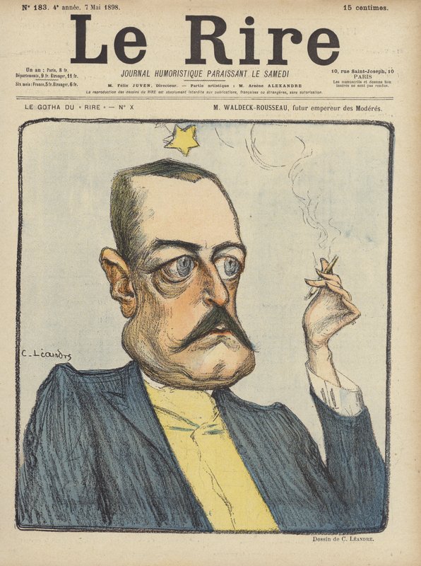 Waldeck-Rousseau, ilustracja do Le Rire autorstwa Charles Leandre