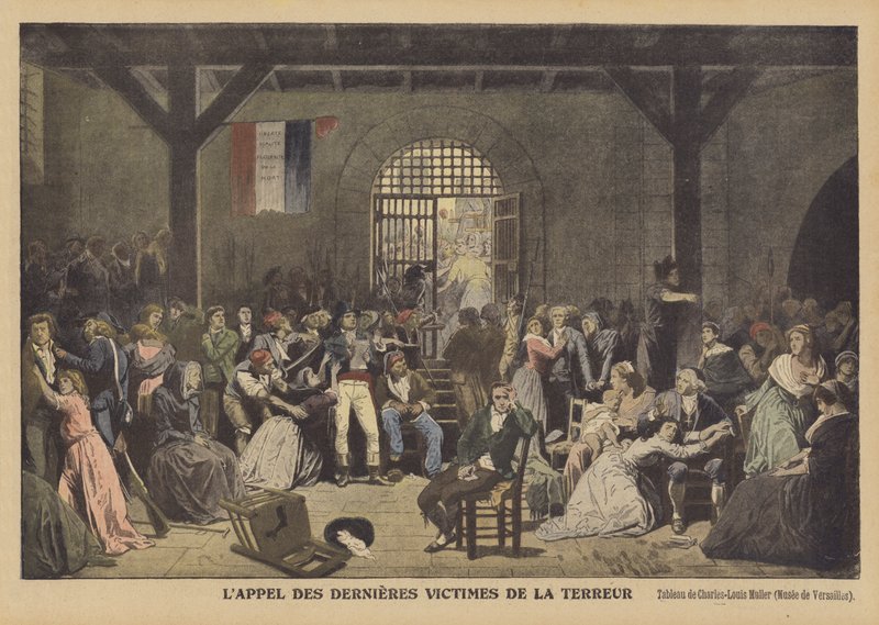 Wołanie ostatnich ofiar terroru w więzieniu Saint-LazareLappel des dernieres ofiary de la Terreur autorstwa Charles Louis Lucien Muller
