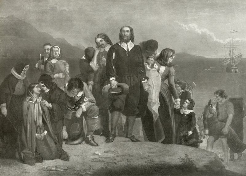 Lądowanie Ojców Pielgrzymów w Ameryce, 1620 autorstwa Charles Lucy
