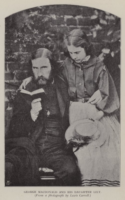 George Macdonald i jego córka Lily (zdjęcie czarno-białe) autorstwa Charles Lutwidge Dodgson