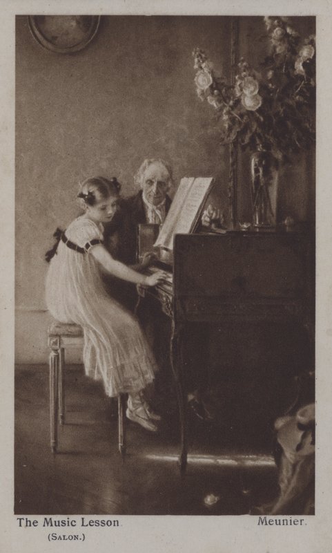 Lekcja muzyki (kolor lito) autorstwa Charles Meunier