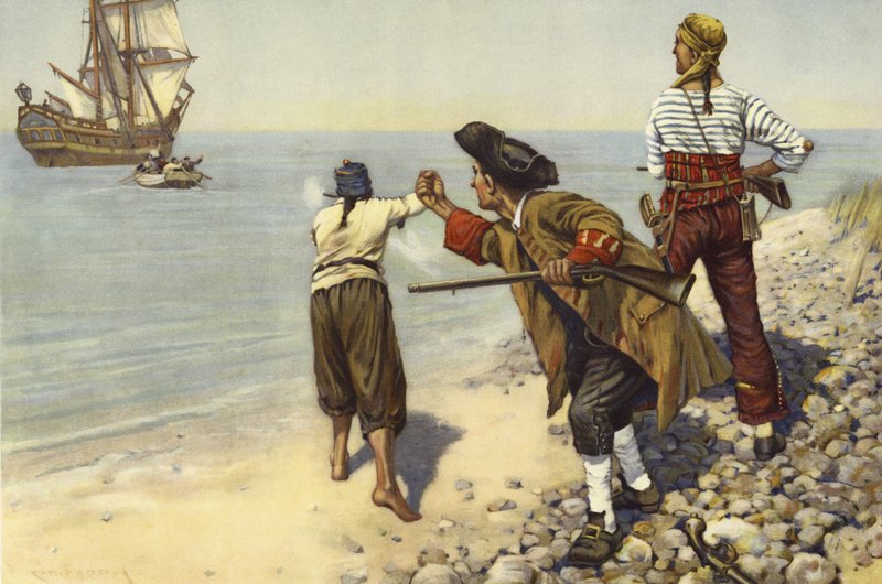 Marooned, incydent w czasach korsarzy (kolorowa litografia) autorstwa Charles Murray Padday
