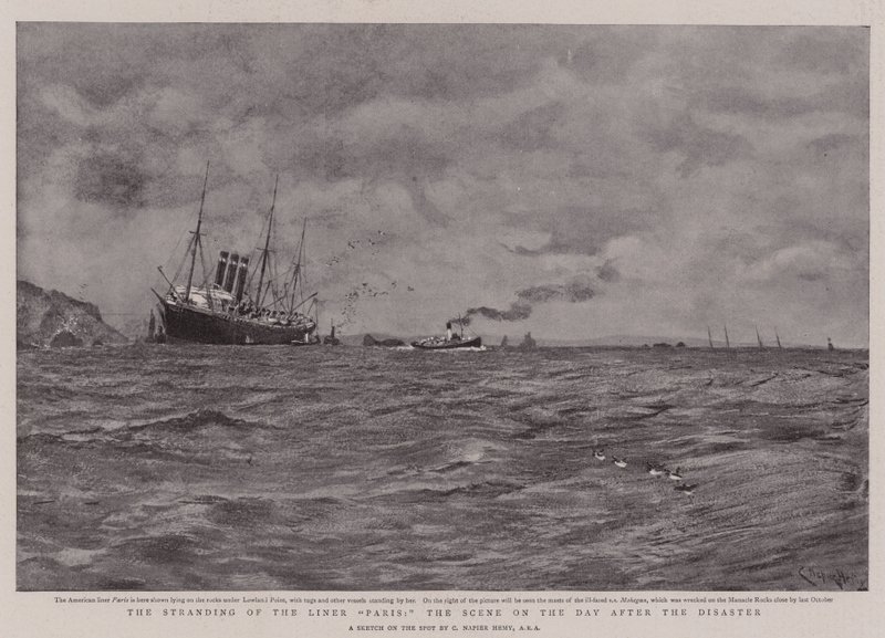 Splot par liniowych, scena w dniu po katastrofie autorstwa Charles Napier Hemy