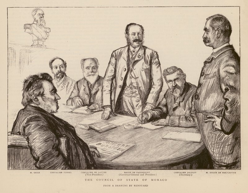 Rada państwa Monako (grawerunek) autorstwa Charles Paul (after) Renouard