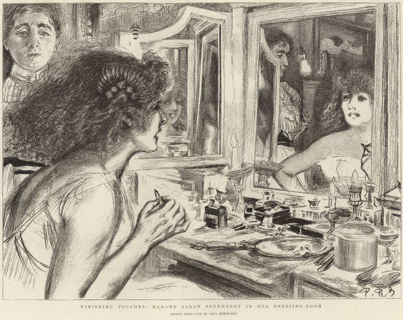 Madame Sarah Bernhardt w swojej garderobie (lito) autorstwa Charles Paul (after) Renouard