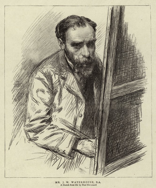 Pan JW Waterhouse, RA (lito) autorstwa Charles Paul (after) Renouard