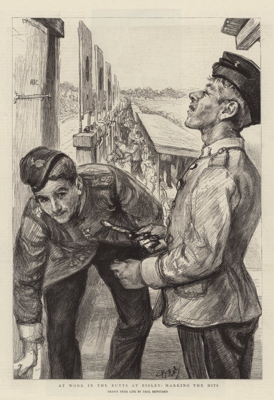 W pracy w tyłkach w Bisley, oznaczanie hitów autorstwa Charles Paul Renouard