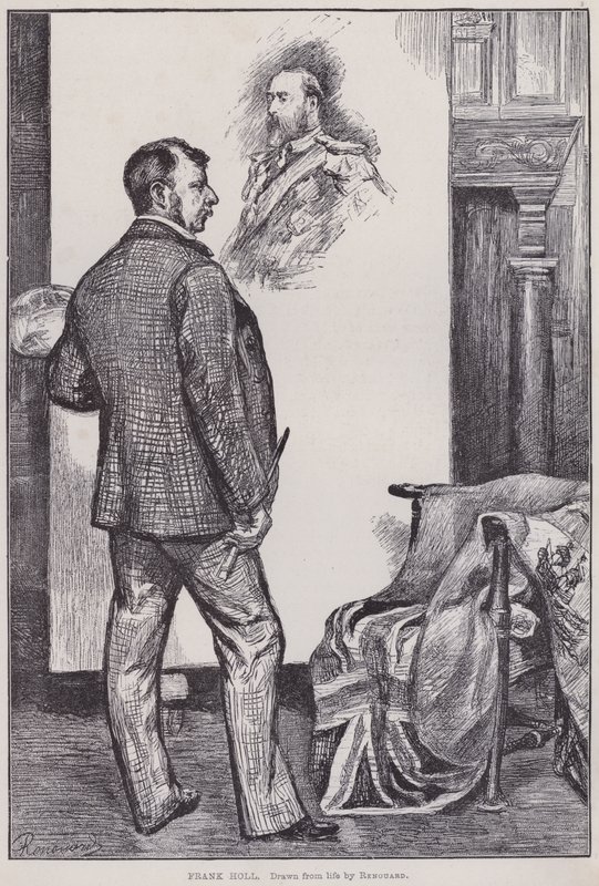Frank Holl, obraz w swojej pracowni (grafika) autorstwa Charles Paul Renouard