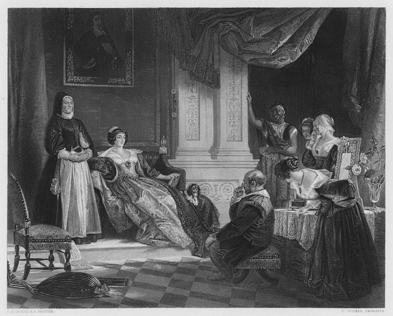 Sancho i księżna, ze zdjęcia w Galerii Vernon (rycina) autorstwa Charles Robert (after) Leslie