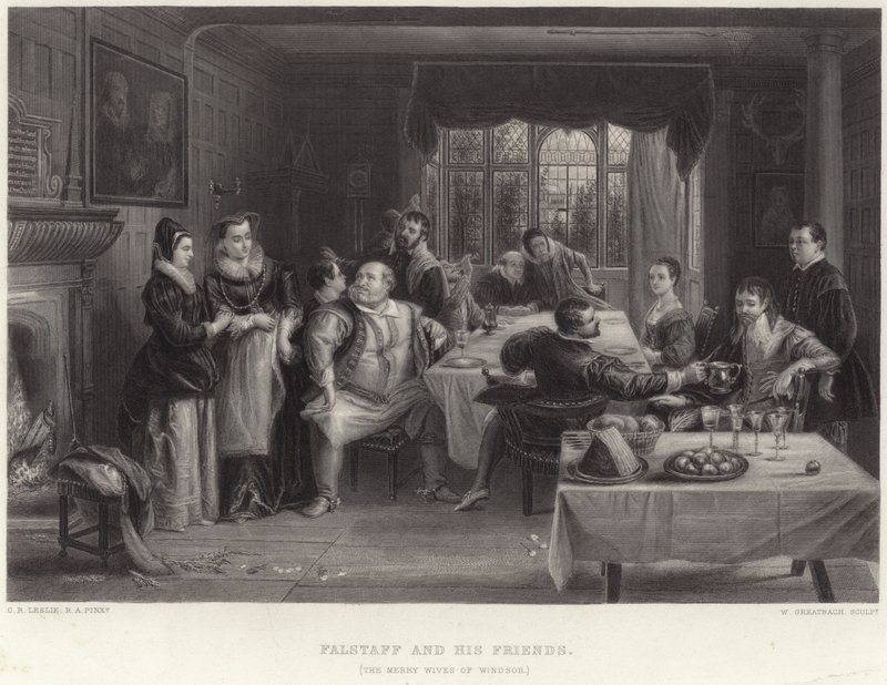 Falstaff i jego przyjaciele autorstwa Charles Robert Leslie
