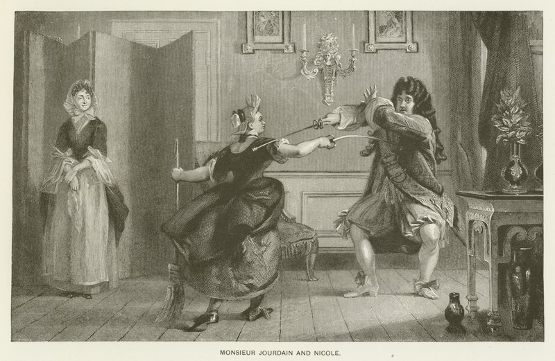 Monsieur Jourdain i Nicole autorstwa Charles Robert Leslie