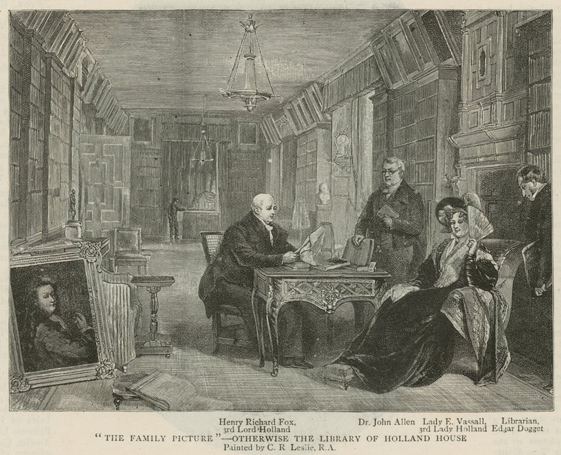 Zdjęcie rodzinne - biblioteka Holland House autorstwa Charles Robert Leslie