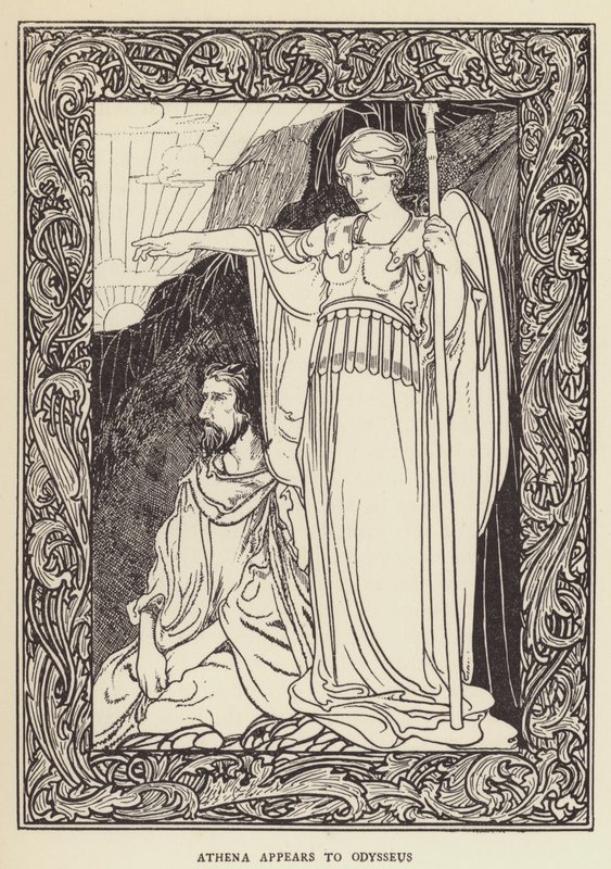 Atena pojawia się Odyseuszowi autorstwa Sir John Charles Robinson