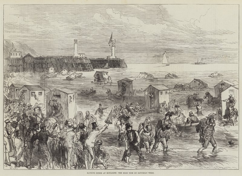 Scena kąpieli w Boulogne, przypływ w sobotni tydzień autorstwa Sir John Charles Robinson