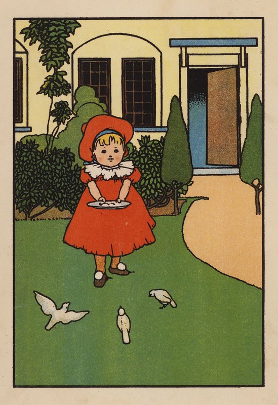 Ilustracja dla Babes and Birds (kolorowa litografia) autorstwa Charles Robinson