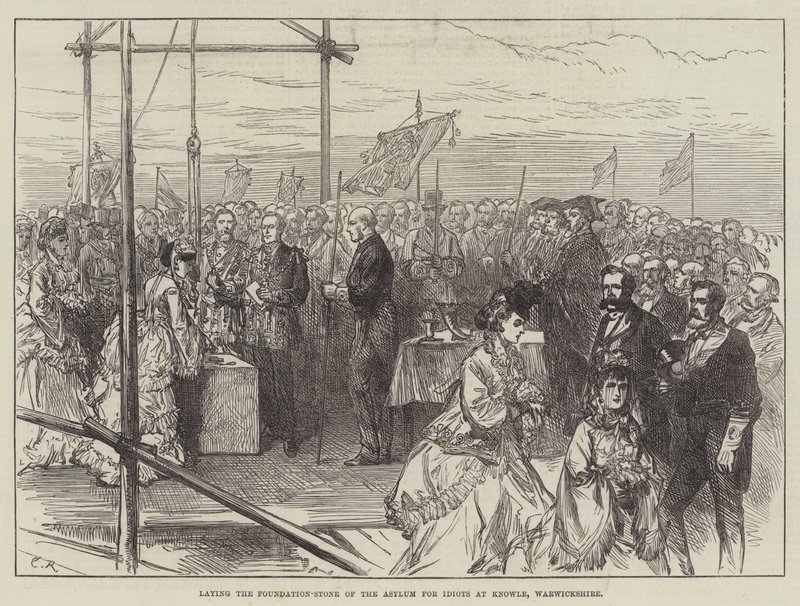 Położenie kamienia węgielnego pod budowę Azylu dla Idiotów w Knowle, Warwickshire autorstwa Sir John Charles Robinson