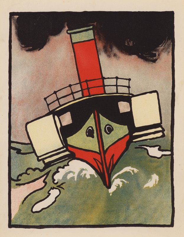 Nonsens: Zaginiony parowiec (kolorowa litografia) autorstwa Charles Robinson