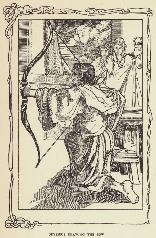 Odyseusz ciągnący łuk autorstwa Sir John Charles Robinson