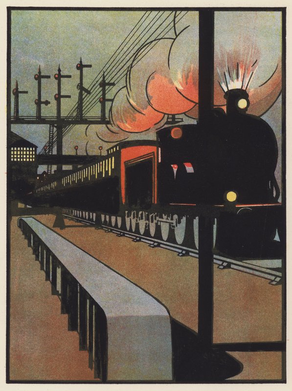 Pociąg nocny odjeżdża ze stacji autorstwa Charles Robinson