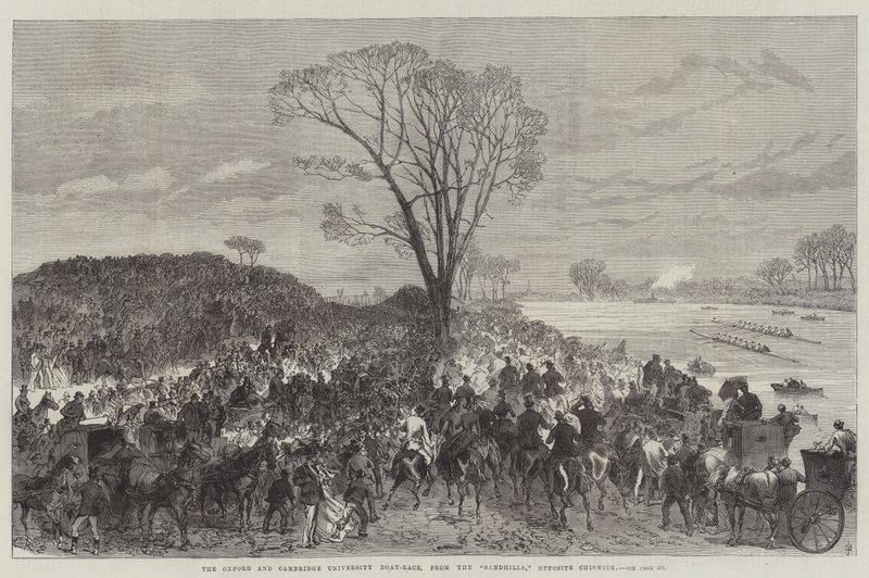 Oxford i Cambridge University Boat-Race, z Sandhills, naprzeciwko Chiswick autorstwa Sir John Charles Robinson