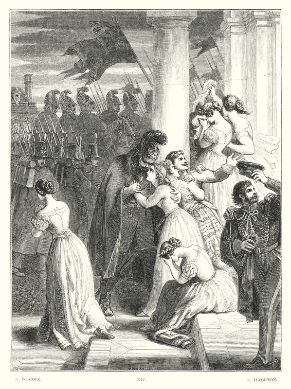 Childe Harold Lorda Byrona, Canto III, strofa 24 (grawerowanie) autorstwa Charles West (after) Cope