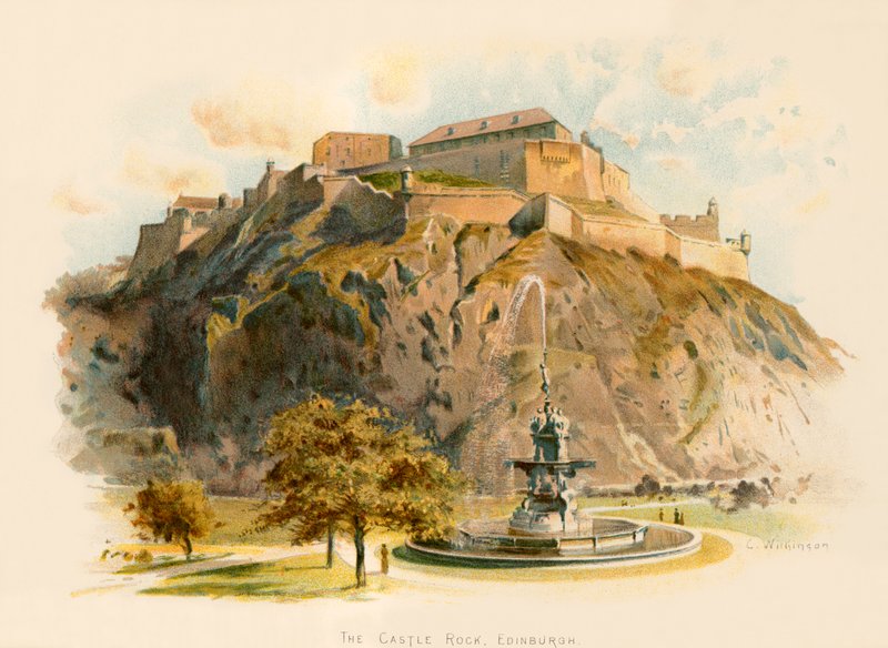 Castle Rock, Edynburg autorstwa Charles Wilkinson
