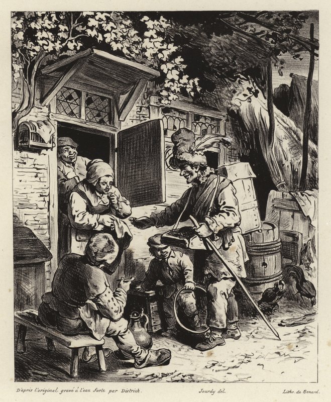 Sprzedawca uliczny dzwoniący do domu autorstwa Christian Wilhelm Ernst Dietrich