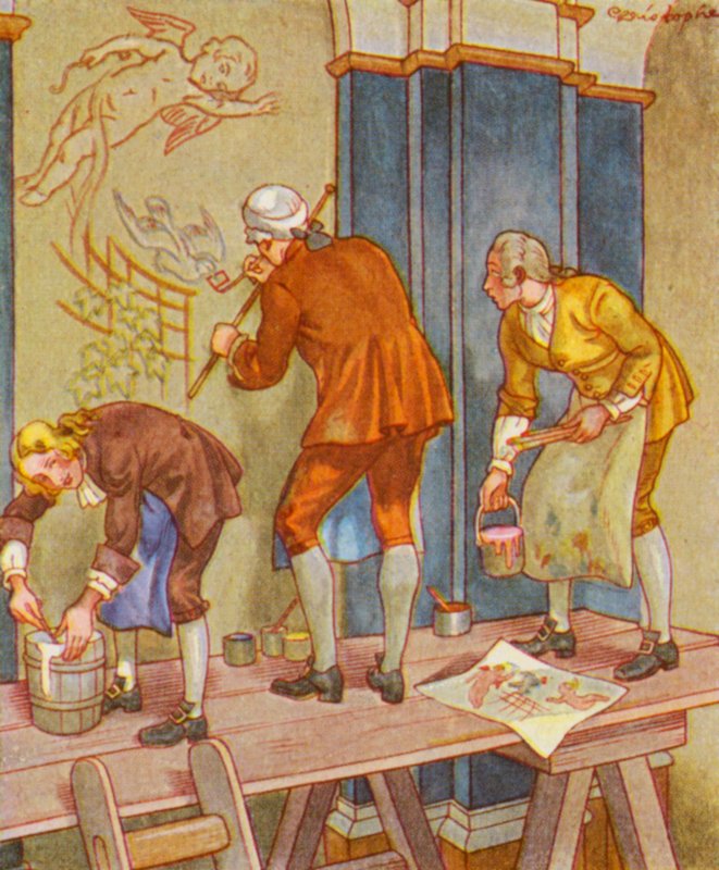 Dekorationsmaler / Malarz dekoracyjny (litografia kolorowa) autorstwa Christophe (1856 1945)