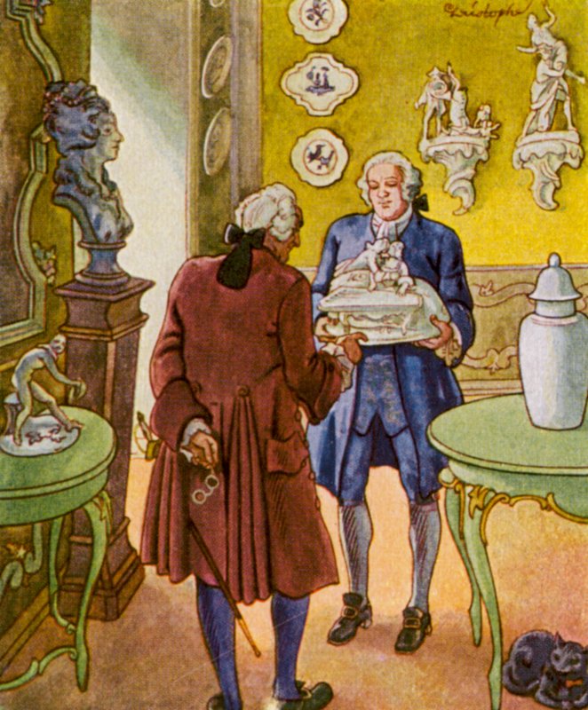 Porzellankabinett / Porcelanowa szafka (kolorowa litografia) autorstwa Christophe (1856 1945)