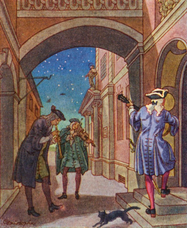 Serenada / Serenada (kolorowa litografia) autorstwa Christophe (1856 1945)
