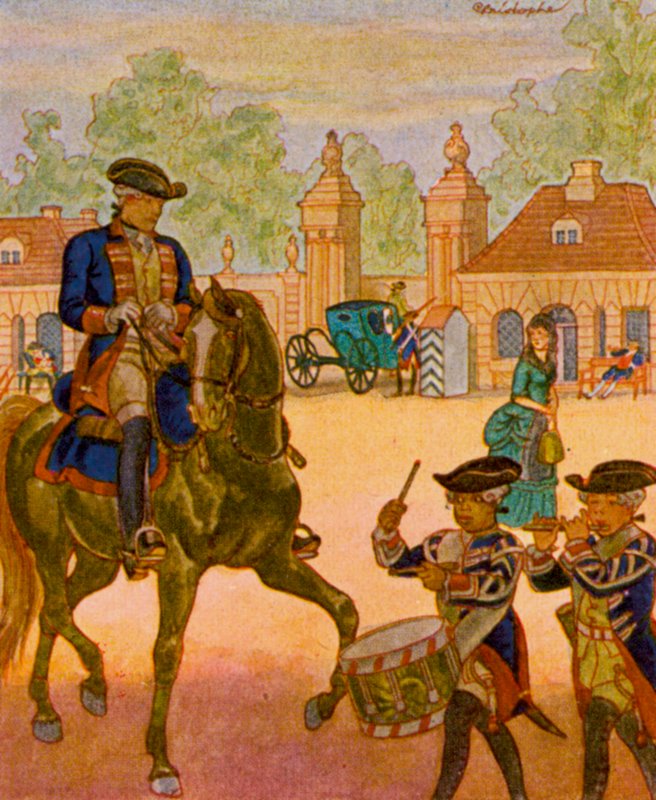 Wache Am Brandenburger Tor / Strażnik przy Bramie Brandenburskiej (kolorowa litografia) autorstwa Christophe (1856 1945)