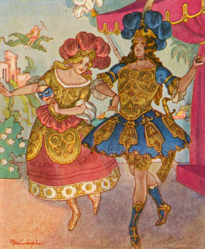 Ballett Und Oper / Balet i Opera (kolorowa litografia) autorstwa Christophe (1856 1945)