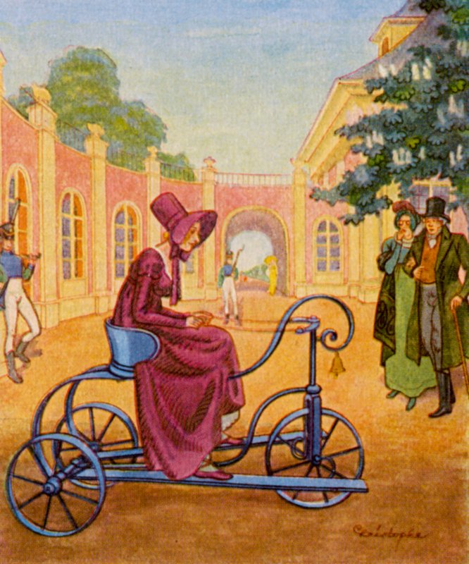 Draisinenfahren / Handcar Driving (kolorowa litografia) autorstwa Christophe (1856 1945)