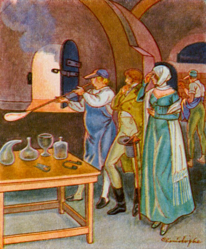 Szklarz / dmuchacz szkła (druk kolorowy) autorstwa Christophe (1856 1945)