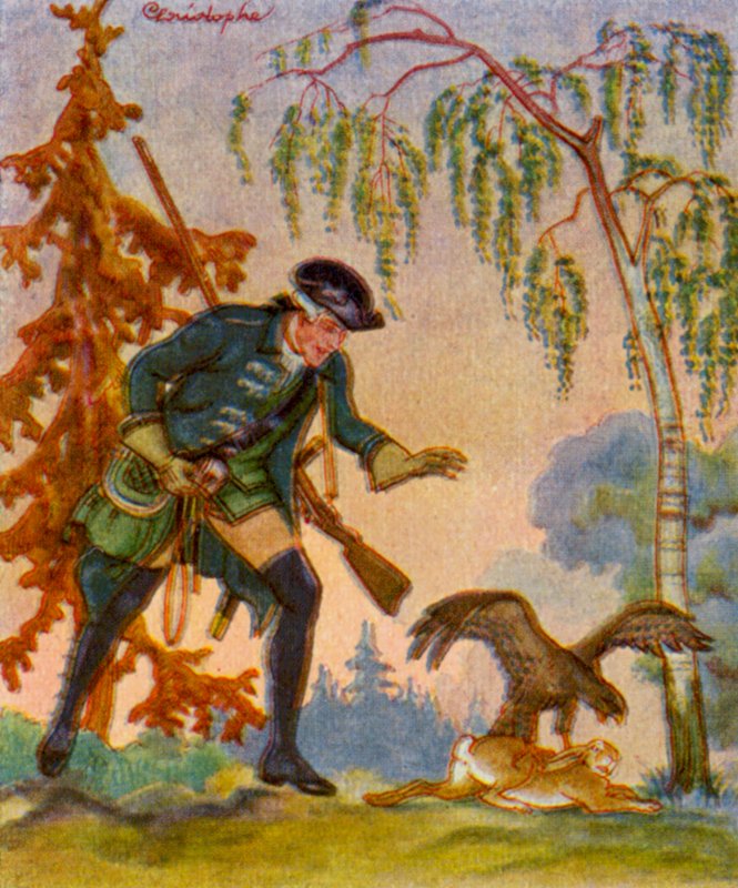 Hasenbeize / Rabbit Pickle (kolorowa litografia) autorstwa Christophe (1856 1945)